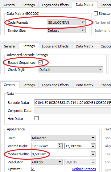 GS1 DataMatrix - EU FMD