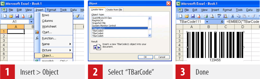 Programa de código de barras para Excel