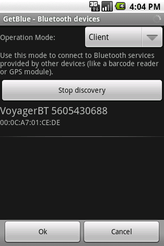 Seleccionar un origen de datos Bluetooth