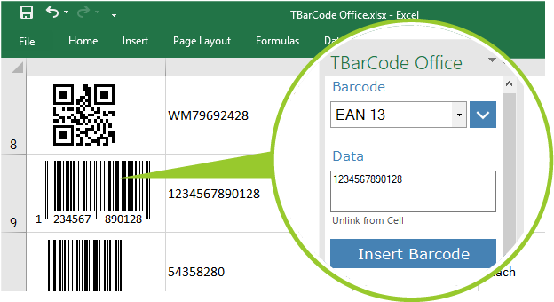 TBarCode Office - Barcode Add-In for Microsoft Excel