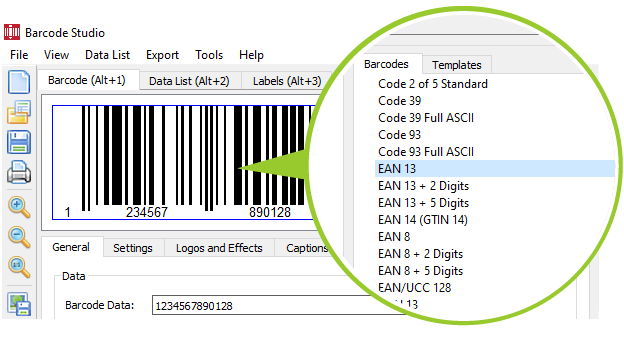 Barcode Generator Software: Creates 2D, GS1, Postal Codes
