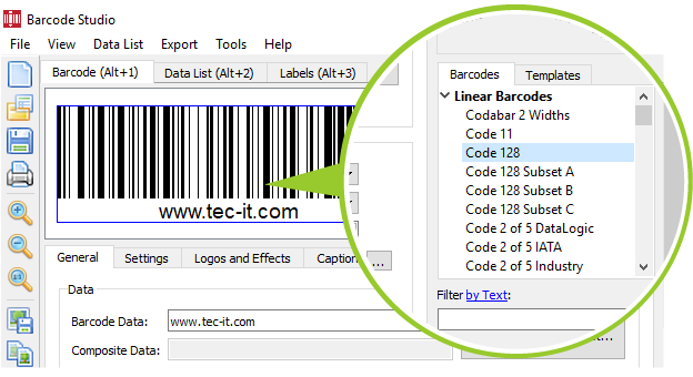 Creating a Code 128 Barcode in Barcode Studio